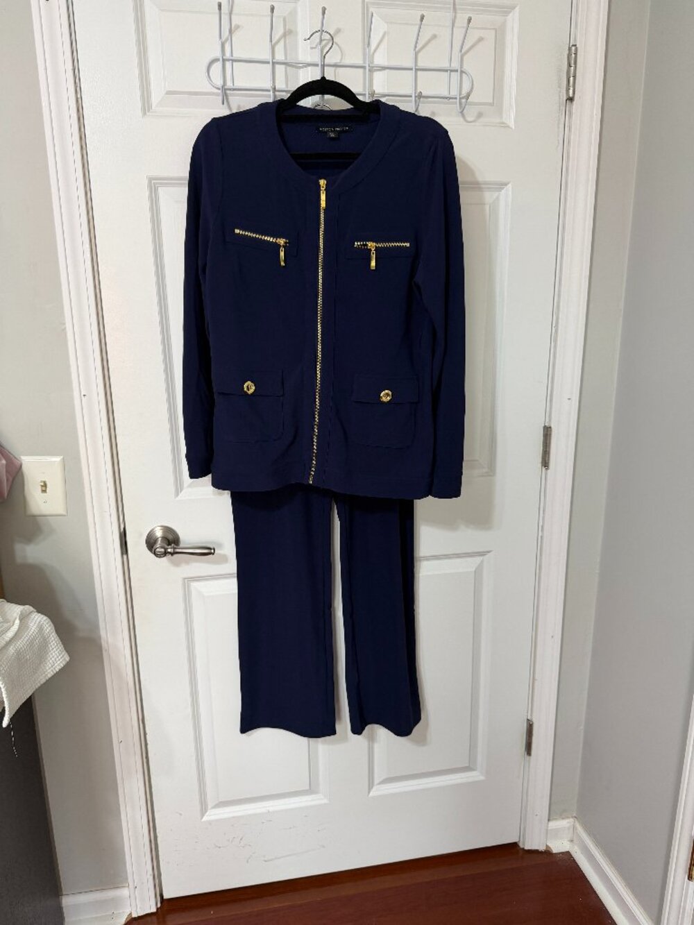 Boston Proper Beyond Travel Navy Coordinated pants with jacket size L